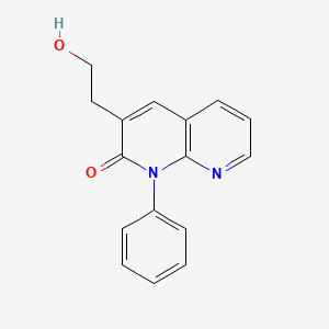 molecular formula C16H14N2O2 B11857235 3-(2-Hydroxyethyl)-1-phenyl-1,8-naphthyridin-2(1H)-one CAS No. 113206-26-1