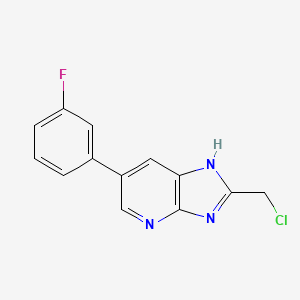 molecular formula C13H9ClFN3 B11857278 2-(Chloromethyl)-6-(3-fluorophenyl)-3H-imidazo[4,5-b]pyridine 