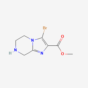 molecular formula C8H10BrN3O2 B11857374 Methyl 3-bromo-5,6,7,8-tetrahydroimidazo[1,2-a]pyrazine-2-carboxylate CAS No. 1211011-30-1