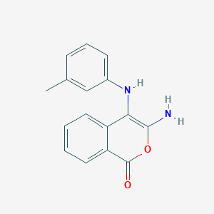 molecular formula C16H14N2O2 B11857481 3-Amino-4-[(3-methylphenyl)amino]-1H-isochromen-1-one CAS No. 851320-42-8