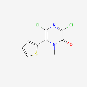 molecular formula C9H6Cl2N2OS B11857540 3,5-Dichloro-1-methyl-6-(thiophen-2-yl)pyrazin-2(1H)-one 