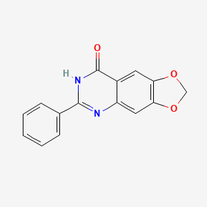 molecular formula C15H10N2O3 B11857574 6-Phenyl-[1,3]dioxolo[4,5-g]quinazolin-8(5H)-one CAS No. 113368-12-0