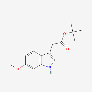 molecular formula C15H19NO3 B11857602 tert-Butyl 2-(6-methoxy-1H-indol-3-yl)acetate 