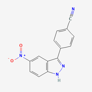 molecular formula C14H8N4O2 B11857639 4-(5-nitro-1H-indazol-3-yl)benzonitrile CAS No. 1356087-72-3