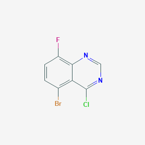 molecular formula C8H3BrClFN2 B11857771 5-Bromo-4-chloro-8-fluoroquinazoline 