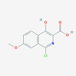 molecular formula C11H8ClNO4 B11857811 1-Chloro-4-hydroxy-7-methoxyisoquinoline-3-carboxylic acid 