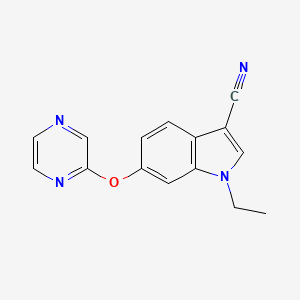 1H-Indole-3-carbonitrile, 1-ethyl-6-(pyrazinyloxy)-