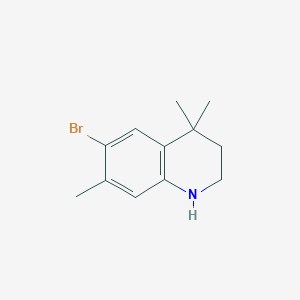 molecular formula C12H16BrN B11858178 6-Bromo-4,4,7-trimethyl-1,2,3,4-tetrahydroquinoline 