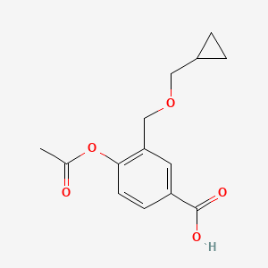 4-Acetoxy-3-((cyclopropylmethoxy)methyl)benzoic acid