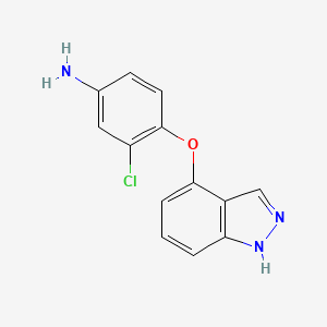 molecular formula C13H10ClN3O B11858223 4-((1H-Indazol-4-yl)oxy)-3-chloroaniline CAS No. 1033810-14-8