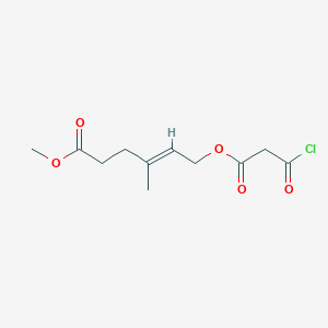 4-Hexenoic acid, 6-(3-chloro-1,3-dioxopropoxy)-4-methyl-, methyl ester, (4E)-