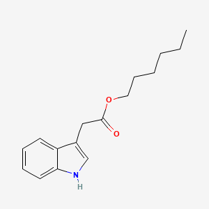 molecular formula C16H21NO2 B11858430 Hexyl 1h-indol-3-ylacetate CAS No. 551-55-3