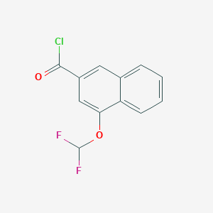 molecular formula C12H7ClF2O2 B11858436 1-(Difluoromethoxy)naphthalene-3-carbonyl chloride 