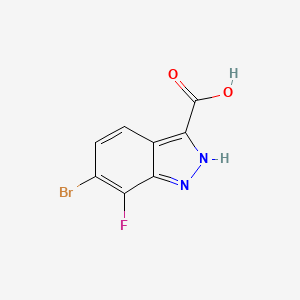 molecular formula C8H4BrFN2O2 B11858481 6-Bromo-7-fluoro-1H-indazole-3-carboxylic acid CAS No. 1956341-21-1