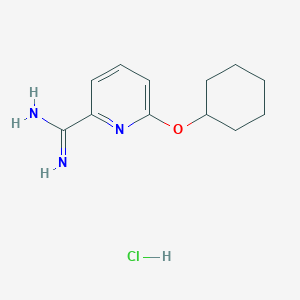 molecular formula C12H18ClN3O B11858482 6-(Cyclohexyloxy)picolinimidamide hydrochloride CAS No. 1179361-74-0