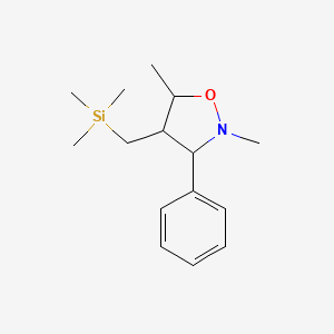 molecular formula C15H25NOSi B11858498 2,5-Dimethyl-3-phenyl-4-[(trimethylsilyl)methyl]-1,2-oxazolidine CAS No. 101161-24-4