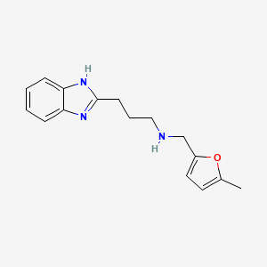 molecular formula C16H19N3O B1185850 3-(1H-benzimidazol-2-yl)-N-[(5-methyl-2-furyl)methyl]-1-propanamine 