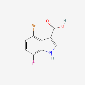 molecular formula C9H5BrFNO2 B11858504 4-Bromo-7-fluoro-1H-indole-3-carboxylic acid 