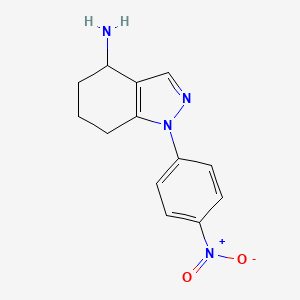 molecular formula C13H14N4O2 B11858515 1-(4-Nitrophenyl)-4,5,6,7-tetrahydro-1H-indazol-4-amine 