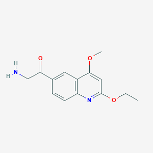 molecular formula C14H16N2O3 B11858549 2-Amino-1-(2-ethoxy-4-methoxyquinolin-6-yl)ethanone 