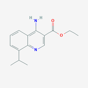 molecular formula C15H18N2O2 B11858577 Ethyl 4-amino-8-isopropylquinoline-3-carboxylate 