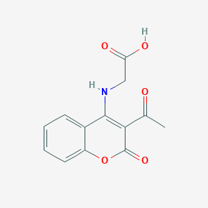 molecular formula C13H11NO5 B11858587 2-((3-Acetyl-2-oxo-2H-chromen-4-yl)amino)acetic acid 