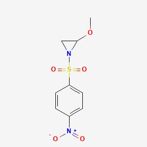 molecular formula C9H10N2O5S B11858595 2-Methoxy-1-(4-nitrobenzene-1-sulfonyl)aziridine CAS No. 62472-55-3