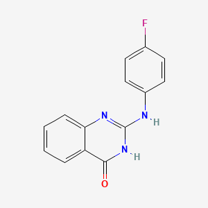 molecular formula C14H10FN3O B11858619 2-((4-Fluorophenyl)amino)quinazolin-4(1H)-one CAS No. 61741-34-2