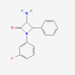 molecular formula C15H13FN2O B11858662 3-Amino-1-(3-fluorophenyl)-4-phenylazetidin-2-one 