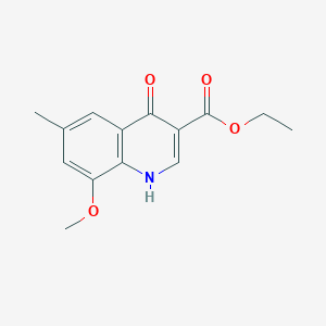 molecular formula C14H15NO4 B11858672 Ethyl 4-hydroxy-8-methoxy-6-methylquinoline-3-carboxylate 