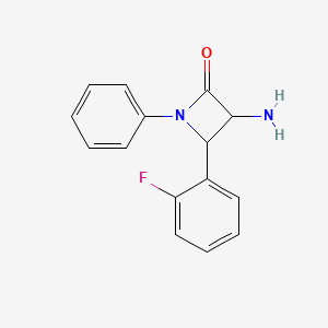 molecular formula C15H13FN2O B11858789 3-Amino-4-(2-fluorophenyl)-1-phenylazetidin-2-one 