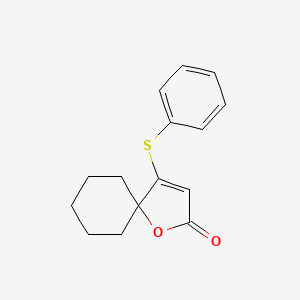 molecular formula C15H16O2S B11858802 1-Oxaspiro[4.5]dec-3-en-2-one, 4-(phenylthio)- CAS No. 77199-33-8