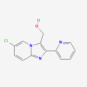 molecular formula C13H10ClN3O B11858816 (6-Chloro-2-(pyridin-2-yl)imidazo[1,2-a]pyridin-3-yl)methanol CAS No. 88594-25-6