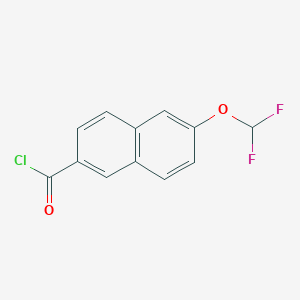 molecular formula C12H7ClF2O2 B11858883 2-(Difluoromethoxy)naphthalene-6-carbonyl chloride 