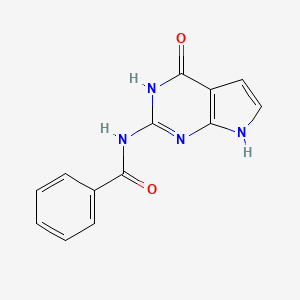 molecular formula C13H10N4O2 B11858988 N-(4-Oxo-4,7-dihydro-1H-pyrrolo[2,3-d]pyrimidin-2-yl)benzamide CAS No. 88523-00-6