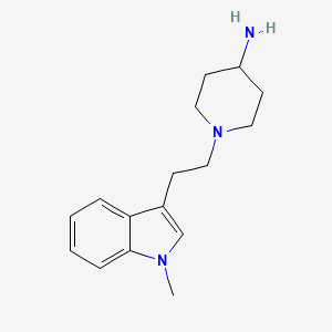 molecular formula C16H23N3 B11859021 4-Piperidinamine, 1-(2-(1-methyl-1H-indol-3-yl)ethyl)-, hydrate CAS No. 26844-39-3