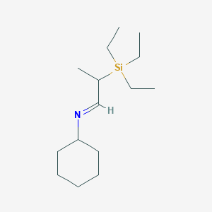 molecular formula C15H31NSi B11859082 Cyclohexanamine, N-[2-(triethylsilyl)propylidene]- CAS No. 119711-55-6