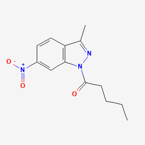 molecular formula C13H15N3O3 B11859159 1-(3-Methyl-6-nitro-1H-indazol-1-yl)pentan-1-one CAS No. 62235-21-6