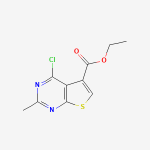 molecular formula C10H9ClN2O2S B11859256 Ethyl 4-chloro-2-methylthieno[2,3-d]pyrimidine-5-carboxylate 