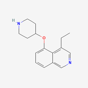 molecular formula C16H20N2O B11859303 Isoquinoline, 4-ethyl-5-(4-piperidinyloxy)- CAS No. 651308-49-5