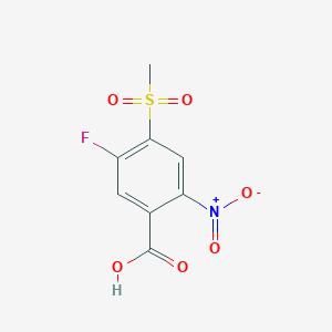 molecular formula C8H6FNO6S B11859386 5-Fluoro-4-(methylsulfonyl)-2-nitrobenzoic acid CAS No. 185945-90-8