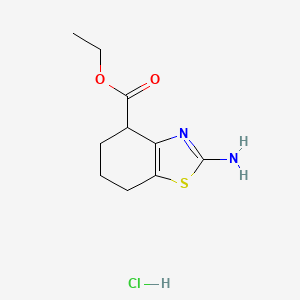 molecular formula C10H15ClN2O2S B11859440 Ethyl 2-amino-4,5,6,7-tetrahydrobenzo[d]thiazole-4-carboxylate hydrochloride CAS No. 40440-22-0