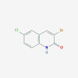 molecular formula C9H5BrClNO B11859486 3-Bromo-6-chloroquinolin-2(1H)-one 