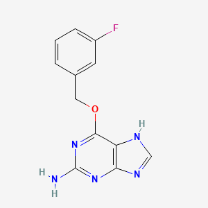 molecular formula C12H10FN5O B11859487 1H-Purin-2-amine, 6-[(3-fluorophenyl)methoxy]- CAS No. 168098-94-0