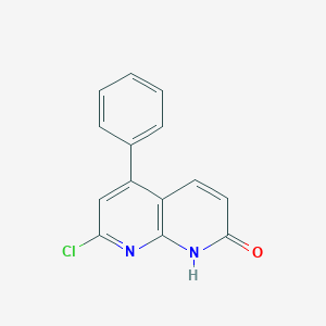 molecular formula C14H9ClN2O B11859517 7-Chloro-5-phenyl-1,8-naphthyridin-2(1H)-one CAS No. 17982-26-2