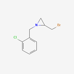 molecular formula C10H11BrClN B11859558 Aziridine, 2-(bromomethyl)-1-[(2-chlorophenyl)methyl]- CAS No. 832724-77-3