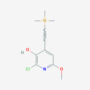 2-Chloro-6-methoxy-4-((trimethylsilyl)ethynyl)pyridin-3-ol