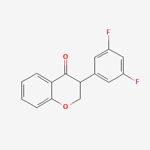 molecular formula C15H10F2O2 B11859682 3-(3,5-Difluorophenyl)chroman-4-one 