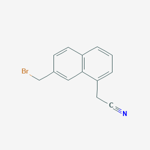 molecular formula C13H10BrN B11859730 2-(Bromomethyl)naphthalene-8-acetonitrile 