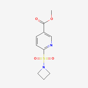 molecular formula C10H12N2O4S B11859734 Methyl 6-(azetidin-1-ylsulfonyl)nicotinate 